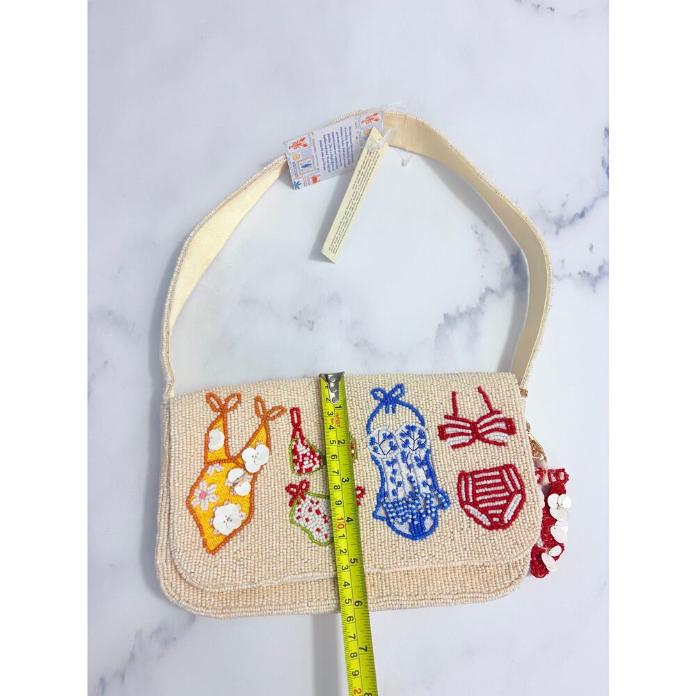 Rare Viral Hand Beaded Bikini Bag NWT Coastal Resort Beach Y2K Statement Purse - Picture 14 of 16